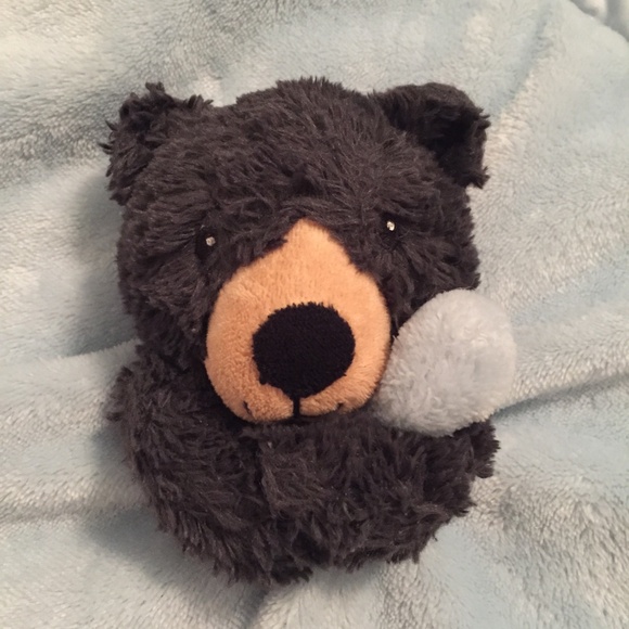 Carter's Bear Teddy Satin Blue Charcoal Grey Baby Lovey - Picture 3 of 4